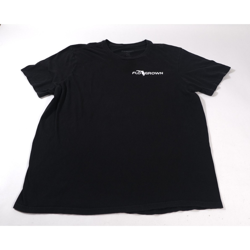 FloGrown T-Shirt Mens 2X Black Florida Lifestyle Co Graphic Short Sleeve Tee